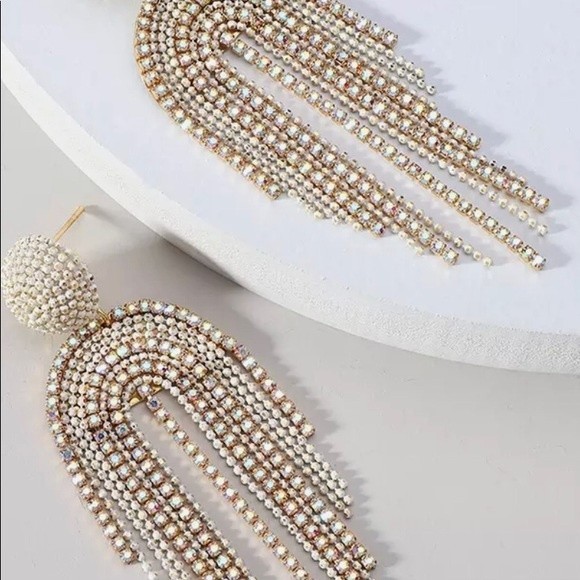 Beads Earrings For Women Hand-Make Long Link Tassel Trendy Accessories - Picture 2 of 5